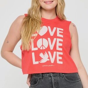 NWT Spiritual Gangster Love Shine Callie Crop Graphic Tank